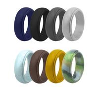 Abaodam Anello in Silicone per Uomo, 8 Colori, Flessibile | Comodo da Indossare, Stile Vivace, per Nuoto e Bici, Gioiello per Dita, Design Sportivo