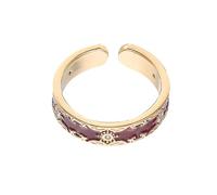 Abaodam Anello Regolabile Aperto con Smalto e Zirconi Cubici, Anello Floreale Cinese da Donna, Gioielli le Dita Adatti a Eventi Formali e Uscite Informali