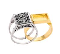 Abaodam Anello Scomparto Segreto e Design Leone in Lega Resistente Per Feste e Club Misura Accessorio Maschile Elegante e Pratico