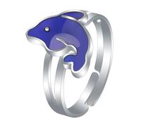 Abaodam Anello Termocromico Cambia Colore Delfino in Lega di Zinco e Acrilico, Anello Aperto Pratico alla Moda per Ragazzi e Ragazze