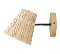 Abaodam Applique da Parete in Rattan per Camera da Letto e Hotel, Lampada Rustica Effetto Illuminazione Accogliente, Struttura in Metallo e Design Semplice