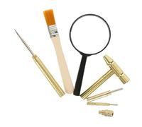 Abaodam Attrezzi da Scavo per Kit Archeologico Completo con Martello Scalpello e Spazzola Piccola per Gioco Educativo di Scoperta Gemme e Sviluppo Manuale