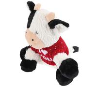Abaodam Bambola di Peluche Mucca Seduta in Materiale Morbido e Sicuro Giocattolo per Design Cartone Animato Ornamento Decorativo per Regalo Infantile