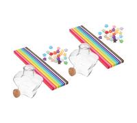 Abaodam Barattolo dei Desideri Trasparente con Carta Origami a Forma di Stella, Contenitore Paesaggistico in Plastica Sicura, Decorazione Fai da Te per Camera e Regali, Set con 2