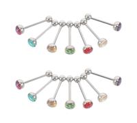 Abaodam Barretta per Lingua in Metallo a Bilanciere Dritto Motivo Squame di Pesce 14 Pezzi Colorati Unisex per Piercing alla Lingua e Capezzolo Gioielli Leggeri e Versatili per Uso