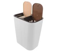 Abaodam Bidone Spazzatura Doppio da Cucina in Plastica Coperchio Scorrevole, Secchio a 2 Scomparti per Gestione Rifiuti Umidi e Secchi, per Casa e Ufficio