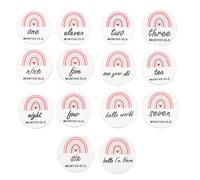 Abaodam Biglietti Commemorativi per Ragazzo Ragazza 14 Pezzi in Legno, Set di Carte Mensili Decorate per Fotografia e Shower, Accessori Creativi per Ricordi del Primo Anno