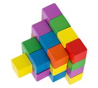 Abaodam Blocchi di Legno Piccoli 50 Pezzi, Cubi Matematici Quadrati Colorati per Scuola Materna e Giochi Didattici, Materiale Scolastico Asilo per Attività Creative e Artigianato Fai da