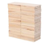 Abaodam Blocchi di Legno Rettangolari per Costruzioni 50 Pezzi Pezzi Grezzi per Intaglio 3,5X4,5 CM per Decorazioni Fai da Te e Uso Educativo