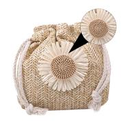 Abaodam Borsa a Tracolla Donna D’erba a Forma Di Secchiello, Borsa Portatile Casual Motivo Floreale, Capiente Per Uso Quotidiano e Viaggi