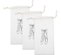 Abaodam Borsa per Scarpe da Ballo Coulisse in Cotone, Sacchetto Antigraffio Resistente per Scarpette da Balletto, Set da 3 Pezzi Leggero e Compatto, per Danza Classica e Trasporto