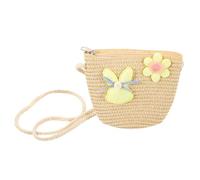 Abaodam Borsa Tracolla Bambina in Paglia Intrecciata, Borsa a Secchiello Carina e Pratica, Resistente e Leggera, per Feste di Compleanno e Spiaggia