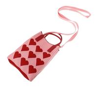 Abaodam Borsa Tracolla Donna Piccola a Forma di Cuore Rosa, Portacellulare Mini Scomparti Portamonete, Borsa da Spiaggia Versatile a Mano per Ragazze Adolescenti e Uscite Casual