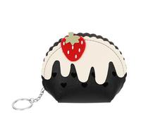 Abaodam Borsetta Portachiavi Fragola in PU Pelle Mini Portafoglio con Cerniera per Monete e Carte Graziosa Bustina Cambio per Ragazze Custodia Pratica e Resistente per Uso Quotidiano