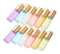 Abaodam Bottiglie Rullo di Vetro 5ml Colore Assortito 12 Pezzi, Resistenti a Perdite e Smontabili per Oli Essenziali e Profumi da Viaggio