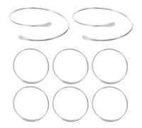 Abaodam Bracciale Bangle Regolabile in Lega di Zinco Superficie Incisa per Donna, 8pezzi, Design Minimalista Argento per Uso Quotidiano e Viaggio