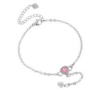 Abaodam Bracciale Donna Cuore Regolabile in Acciaio Titanio Braccialetti Sottili per Polsi Piccoli Gioielli da Donna Eleganti per Eventi e Uso Quotidiano