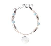 Abaodam Bracciale Donna Intrecciato Fatto a Mano Perline di Vetro e Fiori Secchi Conservati Braccialetto Fiore Immortale Morbida Corda Gioiello Elegante da Polso per Uso Quotidiano e