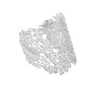 Abaodam Bracciale Donna Vintage in Lega Resistente con Incisioni Floreali e Foglie Design Aperto Regolabile Stile Chunky Elegante per Ogni Occasione