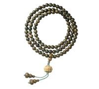 Abaodam Bracciale in Legno di Sandalo Verde Perline Buddista per Uomo e Donna Rosario di Preghiera Multifilo Resistente Regalo Benedizione per Famiglia e Amici