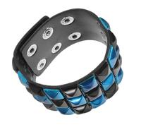 Abaodam Bracciale Punk Borchiato in Finta Pelle Unisex Rivestimento a Polsiera e Borchie Colorate Stile Rock Vintage per Eventi e Feste Uomo Donna