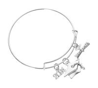 Abaodam Bracciale Resistente All'usura Quotidiana per Laurea Regolabile in Lega di Zinco Argento per Feste Back To School Party e Anniversari