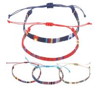 Abaodam Braccialetti Intrecciati da Polso e Cavigliera per Donne, Set da 5 Pezzi in Corda Regolabile Colorata, Braccialetti di Coppia Casual per Uso Quotidiano e Cerimonie
