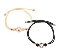 Abaodam Braccialetti Vibranti per Coppie Sensore di Vibrazione Bracciale da Polso Intrecciato Regolabile Braccialetti per Relazioni a Distanza Cuore Abbinato per lui e per lei