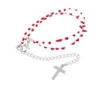 Abaodam Braccialetto Gotico Doppio Strato con Goccia di Sangue e Croce in Acciaio Inox Resistente Gioielli a Croce per Feste Halloween Accessorio Moda Donna per Uso Quotidiano e Cosplay
