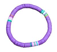 Abaodam Braccialetto Stile Boho in Argilla Polimerica Viola Corda Elastica Resistente All’Acqua e Non Tossico Bracciale Delicato per Coppia Adatto Uso Quotidiano