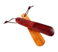 Abaodam Calzascarpe in Legno Manico Corto Set da 32 Pezzi Rosso e Giallo Mini Calzascarpe Portatile per Anziani Donne Incinte e Uso Domestico Foro per Appendere per Viaggi