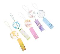 Abaodam Campanelli Decorazione Elegante e Rilassante 5 Pezzi Eolici in Vetro Trasparente Stile Semplice e Raffinato per Esterni per Corridoi e Spazi Verdi