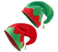Abaodam Cappelli Elfo Natalizi Campanelli Rossi e Verdi 2 Pezzi in Flanella | Stile Creativo e Adorabile, per Travestimenti, Riunioni Familiari e Atmosfera Festiva