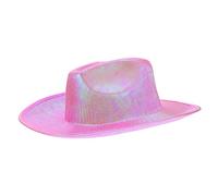 Abaodam Cappello Cowboy Western con Larga Perlata Rosa Accessorio Costume per Bambine Leggero e Portatile per Feste Tema e Cosplay