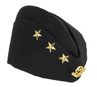 Abaodam Cappello da Marinaio Russo a Tema Stella Laterale Nero, Copricapo Costume Cosplay Leggero e Traspirante per Spettacoli di Danza e Feste di Carnevale