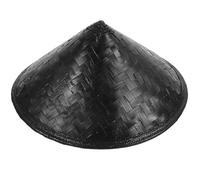 Abaodam Cappello di Bambù Decorativo Cosplay Leggero e Portatile per Festa e Performance, Stile Elegante Nero 36cm Artigianale Orientale Samurai Colore Casuale