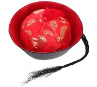 Abaodam Cappello Tradizionale Cinese Treccia e Coda di Cavallo, Cappello da Scena Delicato in Cartone e Lana, Resistente e Portatile per Spettacoli e Festival di Primavera, Circonferenza