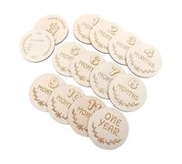 Abaodam Carte Mensili Commemorative in Legno per Ragazzo Ragazza, Biglietti la Crescita del Ragazzo Ragazza, Accessori Fotografici per Primo Anno, Set da 12 Pezzi per Regalo Nascita