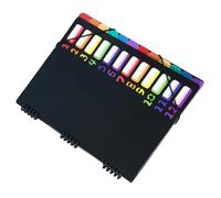 Abaodam Cartella Portadocumenti Espandibile A4 12 Scomparti con Etichette Prestampate, Organizer per File in Plastica Resistente All’umidità, Cartelle Soffietto Colore Nero per Ufficio