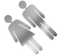 Abaodam Cartelli per Bagno in Acciaio Inox 1 Paio per Toilette Uomo Donna, Segnaletica per Servizi Igienici Multiuso per Casa, Hotel e Bagni Pubblici, Cartello Identificativo Bagno