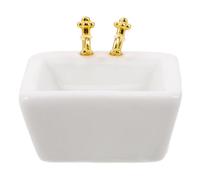 Abaodam Casa delle Bambole Lavandino in Resina Dettagliato per Accessori Bagno e Cucina Lavabo Quadrato Facile da Integrare in Scenari Miniatura