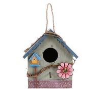 Abaodam Casetta per Uccelli in Legno da Appendere con Design Unico Mangiatoia per Pappagalli e Decorazione da Giardino Esterno per Patio e Balcone Rifugio Naturale per Uccellini e Nido