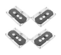 Abaodam Cassette Audio Vuote Stile Retrò da 30 Minuti con Custodia Rigida Trasparente in Plastica 4 Pezzi Registratore Vocale Portatile per Apprezzamento Musicale e Registrazioni