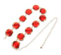 Abaodam Catena per Corpo da Donna Strass Rosso in Metallo, Delicata e Leggera, per Feste Notturne e Cosplay, Non Si Deforma Né Sbiadisce