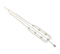 Abaodam Catena per la Fronte con Pietre Luminescenti Dorata Gioielli per Chioma da Sposa Design Esotico Copricapo Scintillante Delicato e Confortevole per Matrimoni e Occasioni Speciali