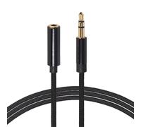 Abaodam Cavo Prolunga Stereo Jack 3,5mm da Uomo a Donna, 0,5 M | Lega di Alluminio, Tpe e Fibra Filo in Rame, Nero, per Dispositivi Ingresso Aux e Jack Audio