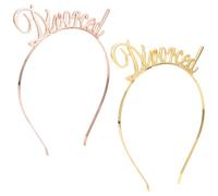 Abaodam Cerchietti Decorativi da Donna per Feste Divorzio, Set di 2 Fasce Chioma Oro e Oro Rosa Scritte Just Divorced, Accessori per Chioma Eleganti e Party