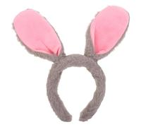 Abaodam Cerchietto Orecchie da Coniglio in Peluche Grigio Fascia Elastica per Chioma Copricapo Animale Accessorio Cosplay e Spa per Donne e Ragazze per Feste di Pasqua e Costume da