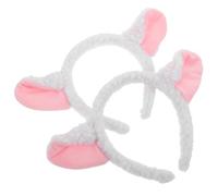 Abaodam Cerchietto per Chioma Orecchie di Agnello in Peluche Bianco Morbido e Portatile, 2 Pezzi, Accessorio Carino per Cosplay e Feste a Tema per Adulti