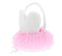 Abaodam Cesto Di Fiori Con Orecchie Di Coniglio Portatovaglioli Con Strass Scoiattolo Gonfiabile Ciotola Dell'acqua Carta Stagnola Decorazione Interna Animale Domestico Kit Rosa Plastica